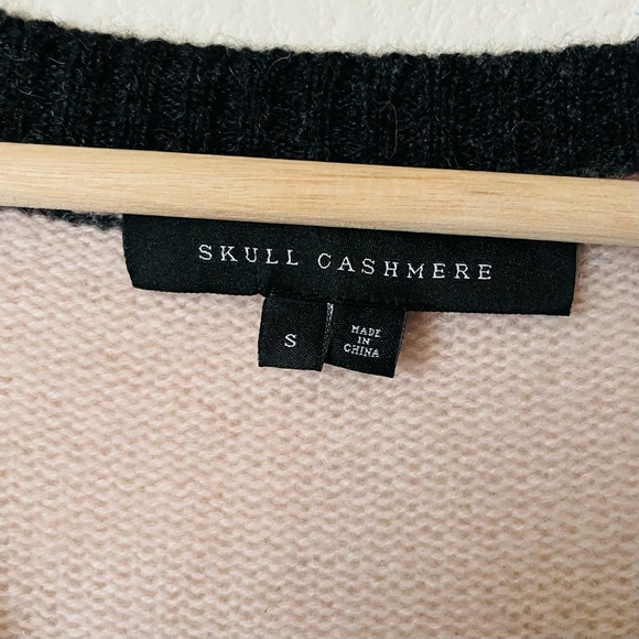 Skull Cashmere SMALL 100% cashmere Vneck camo combo knit sweater - Picture 3 of 5